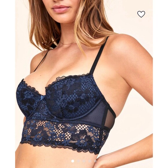 Adore Me Women's Pacchi Contour Bra 07971 Black Blue 34E (DD) - Picture 1 of 5